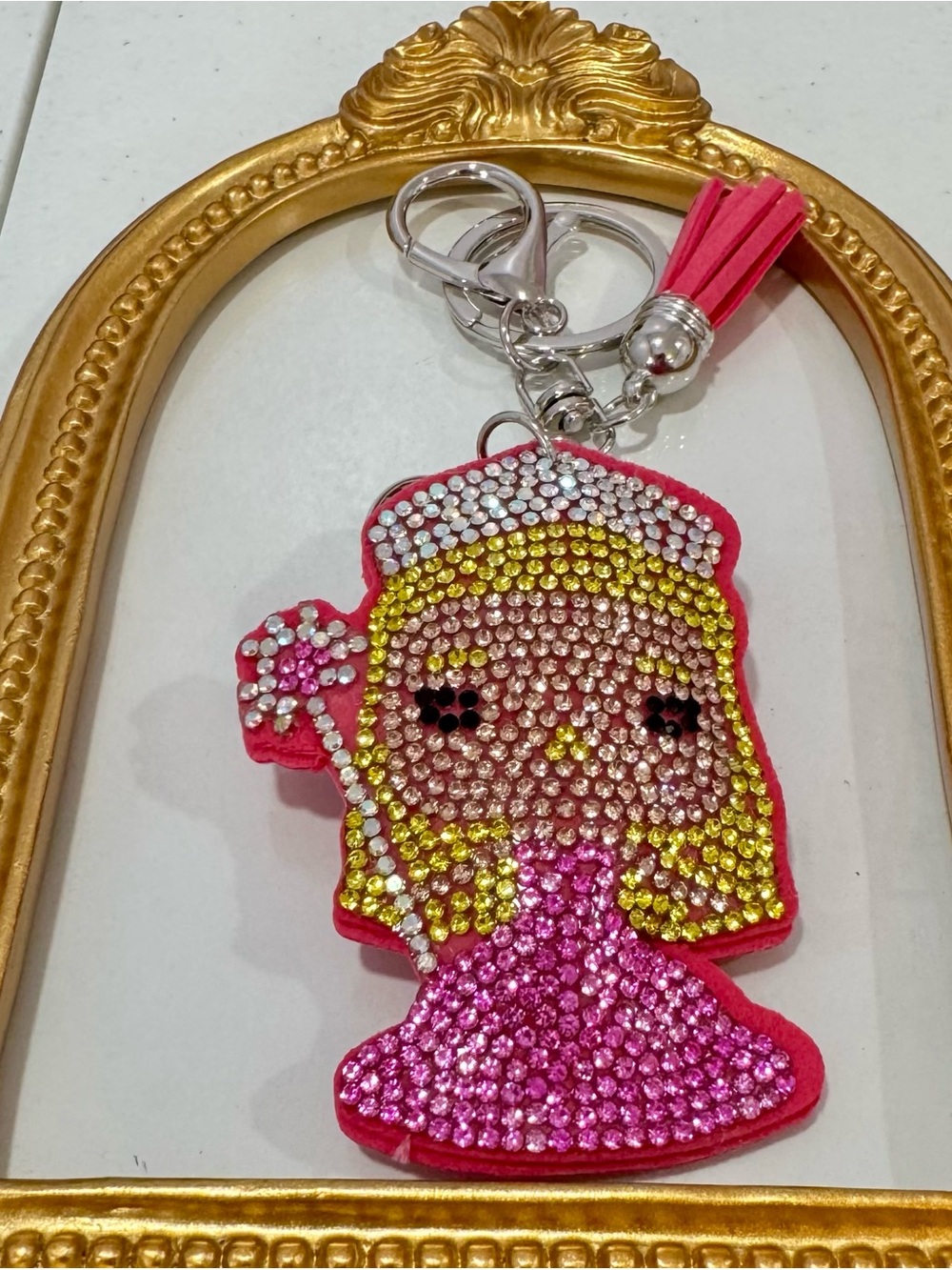New Pink Rhinestone Good Witch Glenda  with Tassel